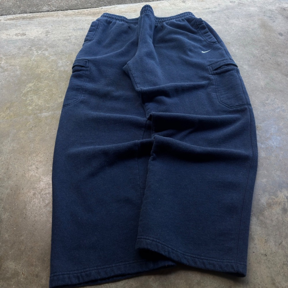 Vintage Y2K Nike Cargo Sweatpants Baggy Gorpcore Workwear Navy XXL (k2)